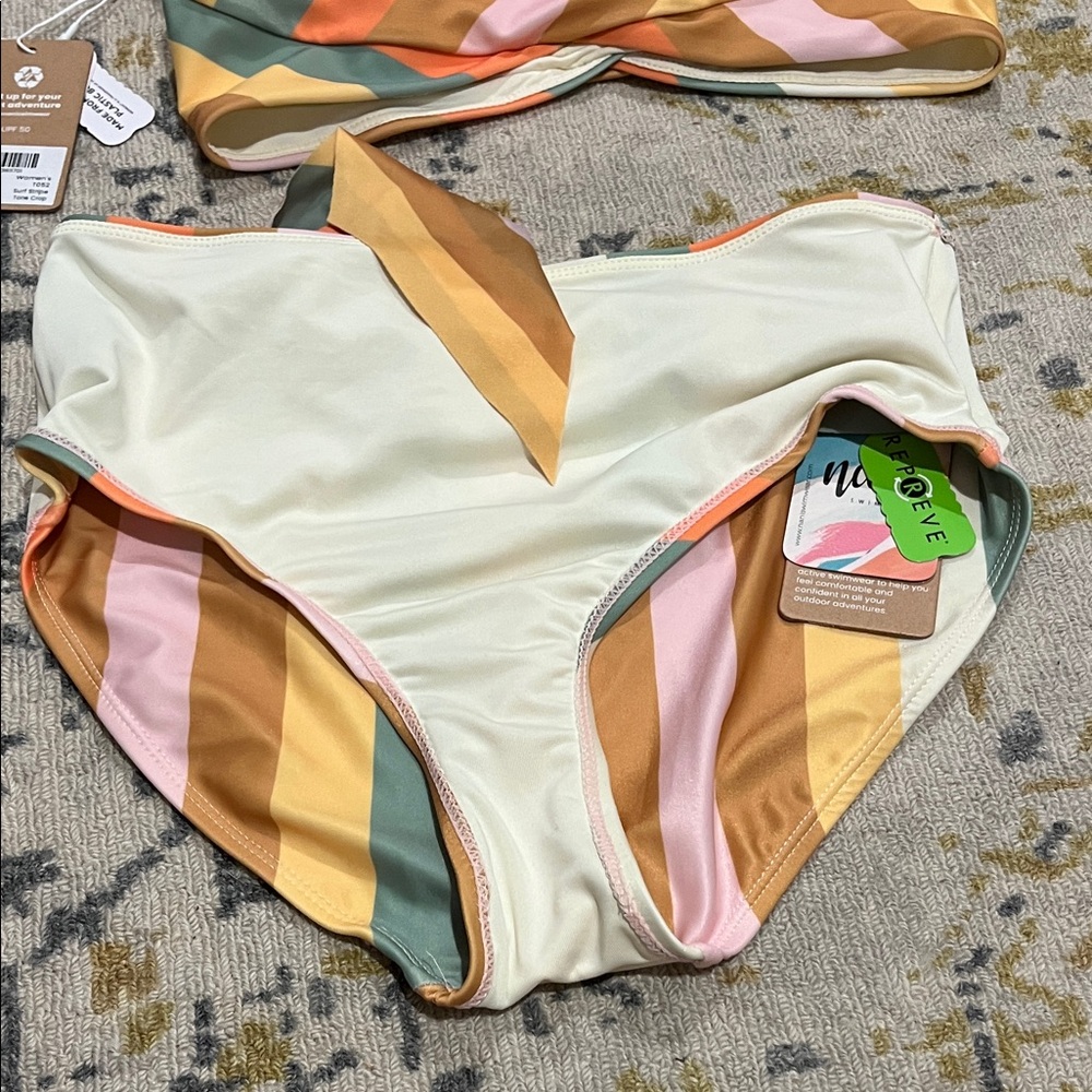 NWT Nani Swim Bikini - Surf Stripe - Tone Crop and Tied Up Bottom - Picture 7 of 9